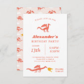 Schattigee Dragon verjaardagsfeestje uitnodiging (Voorkant / Achterkant)