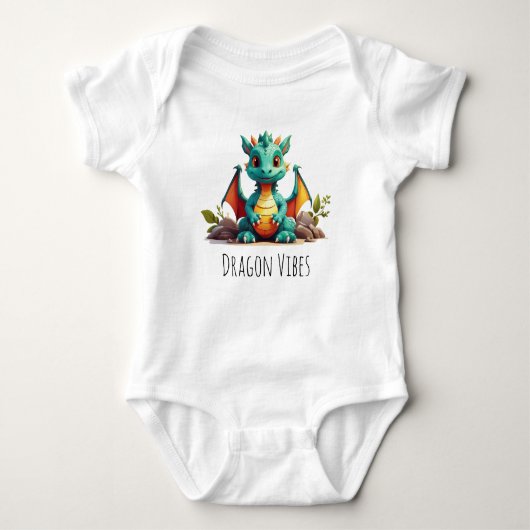 Schattigee Dragon Vibes Baby Dragon Bodysuit (Voorkant)