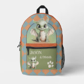 Schattigee Dragon vrienden terug naar school Bedrukte Rugzak (Voorkant)