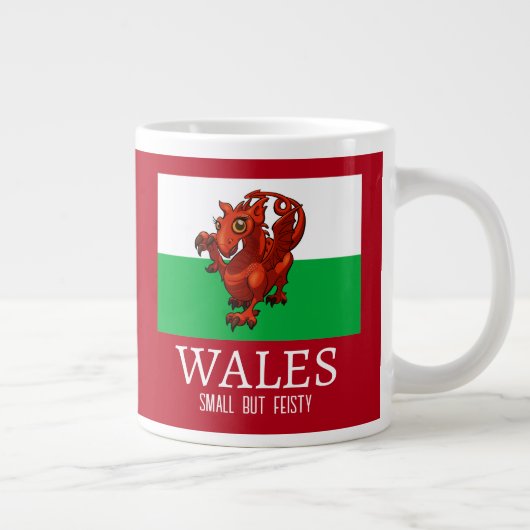 Schattigee Dragon Wales kleine maar pittige vlag C Grote Koffiekop (Rechts)