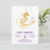 Schattigee Dragon Whimsy Verjaardag Kaart (Staand voorkant)