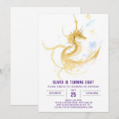 Schattigee Dragon Whimsy Verjaardag Kaart (Voorkant / Achterkant)