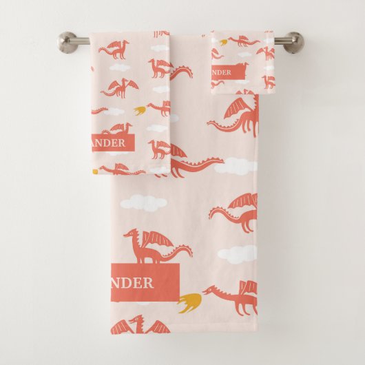 Schattigee Dragon Wild Pattern Gepersonaliseerde n Bad Handdoek (Insitu)