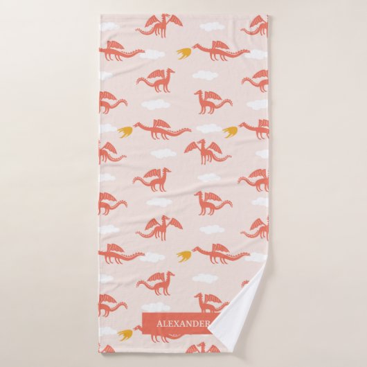Schattigee Dragon Wild Pattern Gepersonaliseerde n Bad Handdoek (Badhanddoek)