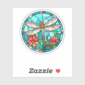 Schattigee Dragonfly Glas in lood Floral Dragon Fl Sticker (Vel)