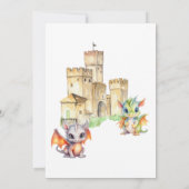 Schattigee Dragons Castle Fairytale Kids Verjaarda Kaart (Achterkant)