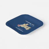 Schattigee Dragons Castle Fairytale Navy Kids Verj Papieren Bordje (Gebogen)