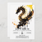 Schattigee Dragon's middeleeuwse verjaardagsvierin Kaart (Voorkant / Achterkant)