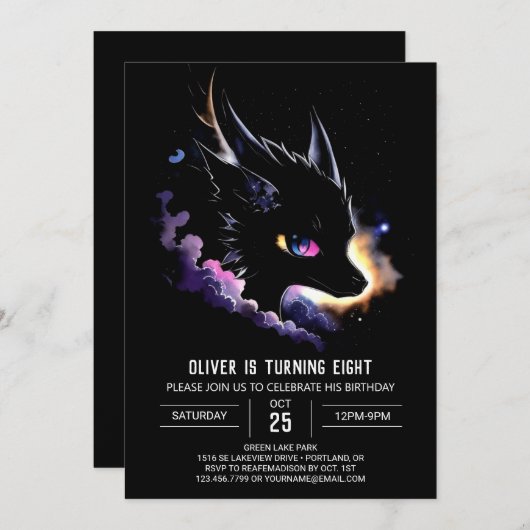 Schattigee Dragon's Sprookjesverjaardag Kaart (Voorkant / Achterkant)