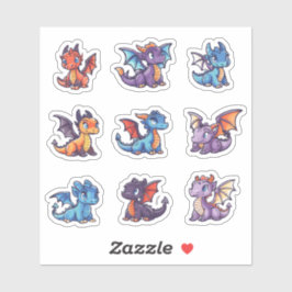 Schattigee Draken Custom-Cut Vinyl Sticker Set