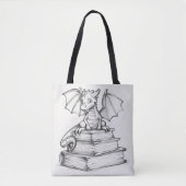 Schattigee draken en boeken tote bag (Voorkant)
