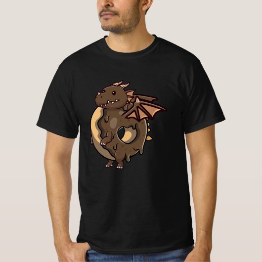 Schattigee drakendonutchocolade t-shirt (Voorkant)