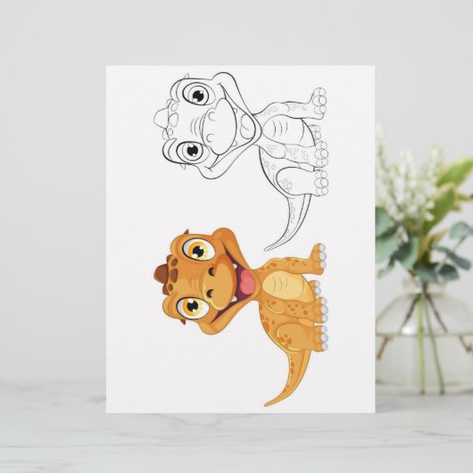 Schattigee drakenkleurplaat (Staand voorkant)