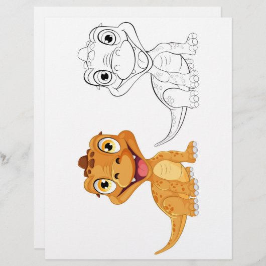 Schattigee drakenkleurplaat (Voorkant / Achterkant)