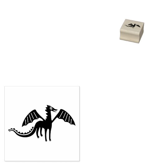 Schattigee drakenstempel | lachende houding rubberstempel (Gestempeld)
