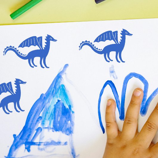 Schattigee drakenstempel | staande houding rubberstempel