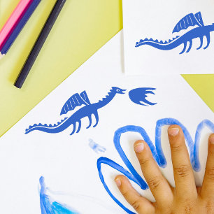 Schattigee drakenstempel   vliegende pose rubberstempel