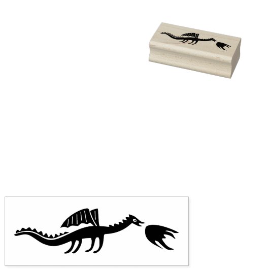 Schattigee drakenstempel | vliegende pose rubberstempel (Gestempeld)