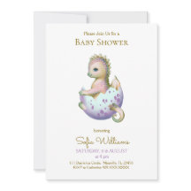 Schattigee drakenuitnodiging voor baby shower.