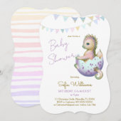 Schattigee drakenuitnodiging voor baby shower kaart (Voorkant / Achterkant)