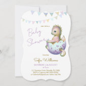 Schattigee drakenuitnodiging voor baby shower kaart (Voorkant)