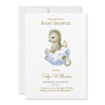 Schattigee drakenuitnodiging voor baby shower.