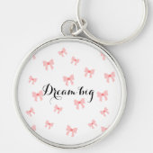 Schattigee 'Dream big' sleutelhanger roze strik🎀 (Voorkant)