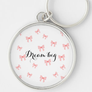Schattigee 'Dream big' sleutelhanger roze strik🎀