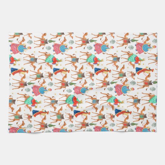 Schattigee Drie Wijze Mannen Kerstmis Theedoek (Horizontaal)