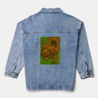 Schattigee driekoppige puppy-eyed Cerberus Fantasy Denim Jacket