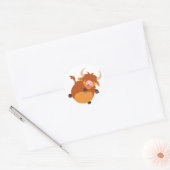 Schattigee Drijvende Cartoon Highland Koe Sticker (Envelop)