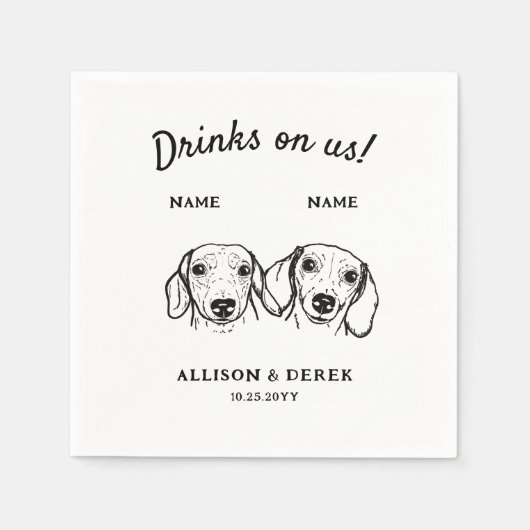 Schattigee Drinken op Amerikaanse Trouwcocktail Ta Servet (Voorkant)