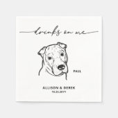 Schattigee Drinken op Me Dog Sketch Bruiloft Servet (Voorkant)