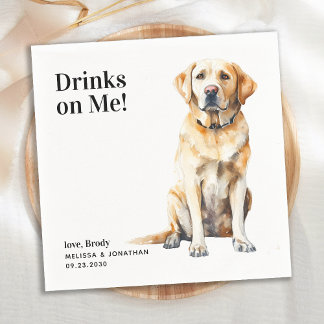 Schattigee Drinken op me gele labrador hondenbruil Servet