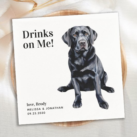 Schattigee Drinken op me labrador retriever honden Servet