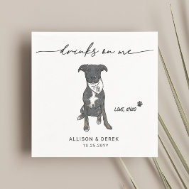 Schattigee Drinken op Me Pet Bandana Dog Wedding Servet