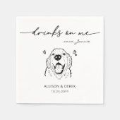 Schattigee Drinken op mij Golden Retriever Hond br Servet (Voorkant)