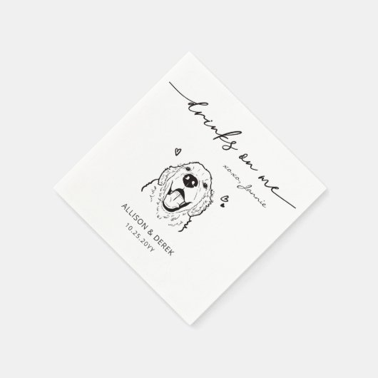 Schattigee Drinken op mij Golden Retriever Hond br Servet (Hoek)