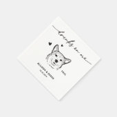 Schattigee Drinken op mij Pet Drawing Dog Sketch B Servet (Hoek)