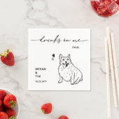 Schattigee Drinken op mij Welsh Corgi Dog Wedding Servet (Insitu)