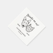 Schattigee Drinken op ons hond en kat bruiloft coc Servet (Hoek)