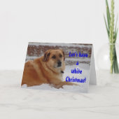 Schattigee dromen van een witte kerst sneeuwengel feestdagen kaart (Voorkant)