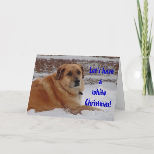 Schattigee dromen van een witte kerst sneeuwengel feestdagen kaart (Voorkant)