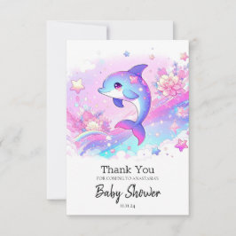 Schattigee dromerige dolfijn Baby shower Bedankkaart
