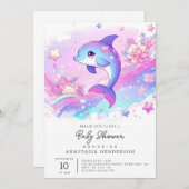 Schattigee dromerige dolfijn Baby shower Kaart (Voorkant / Achterkant)