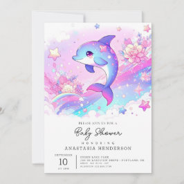 Schattigee dromerige dolfijn Baby shower Kaart