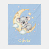 Schattigee dromerige koala op halve maan fleece deken (Voorkant)