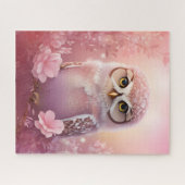 Schattigee dromerige roze grafuil legpuzzel (Horizontaal)