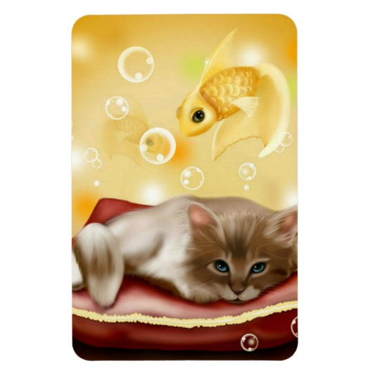 Schattigee droom kitten flexi magneet (Verticaal)