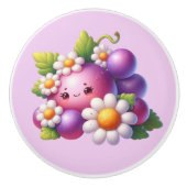 Schattigee druiven en bloemen keuken keramische knop (Voorkant)